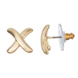 Napier X Gold Tone Stud Earrings