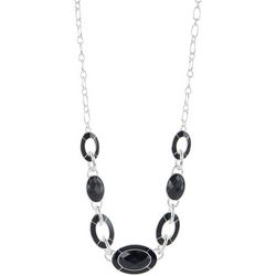 Napier 16 In. Rhinesstone Oval Link Frontal Chain Necklace