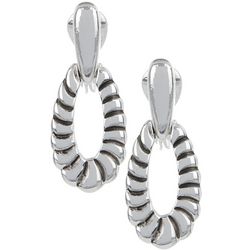 Napier Textured Oval Drop Clip-On Earrings