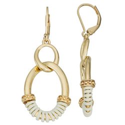Napier Wrapped Circles Gold Tone Drop Earrings