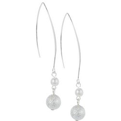 You're Invited Pearl Bead Threader Dangle Earrings