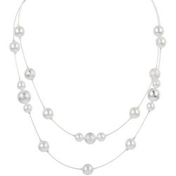You're Invited 2-Row 16 In. Faux Pearl Bead Necklace