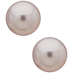 You're Invited 10 mm. Pearl Silver Tone Stud Earrings