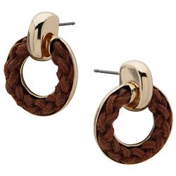 Chaps Braided Hollow Circle Earrings