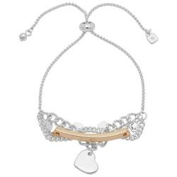 Heart Charm Adjustable Slider Chain Bracelet