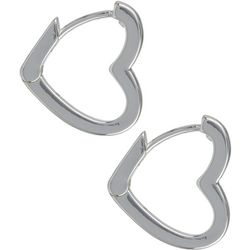 Nine West Heart-Shape 0.5 In. Silver Tone Hoop Earrings