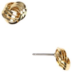 Napier Gold Tone Small Knot Button Earrings