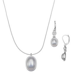 2 Pc. Pearl Earrings & Necklace Set