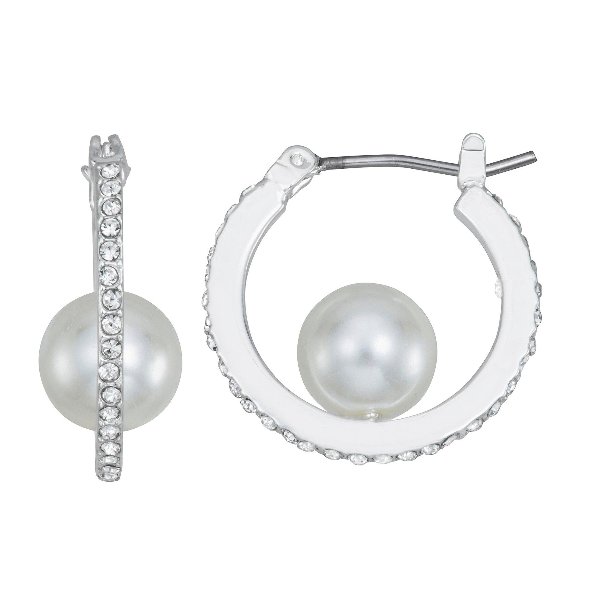 You're Invited Silver Tone Faux Pearl Earrings