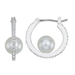 You're Invited Silver Tone Faux Pearl Earrings