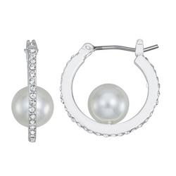 Silver Tone Faux Pearl Earrings