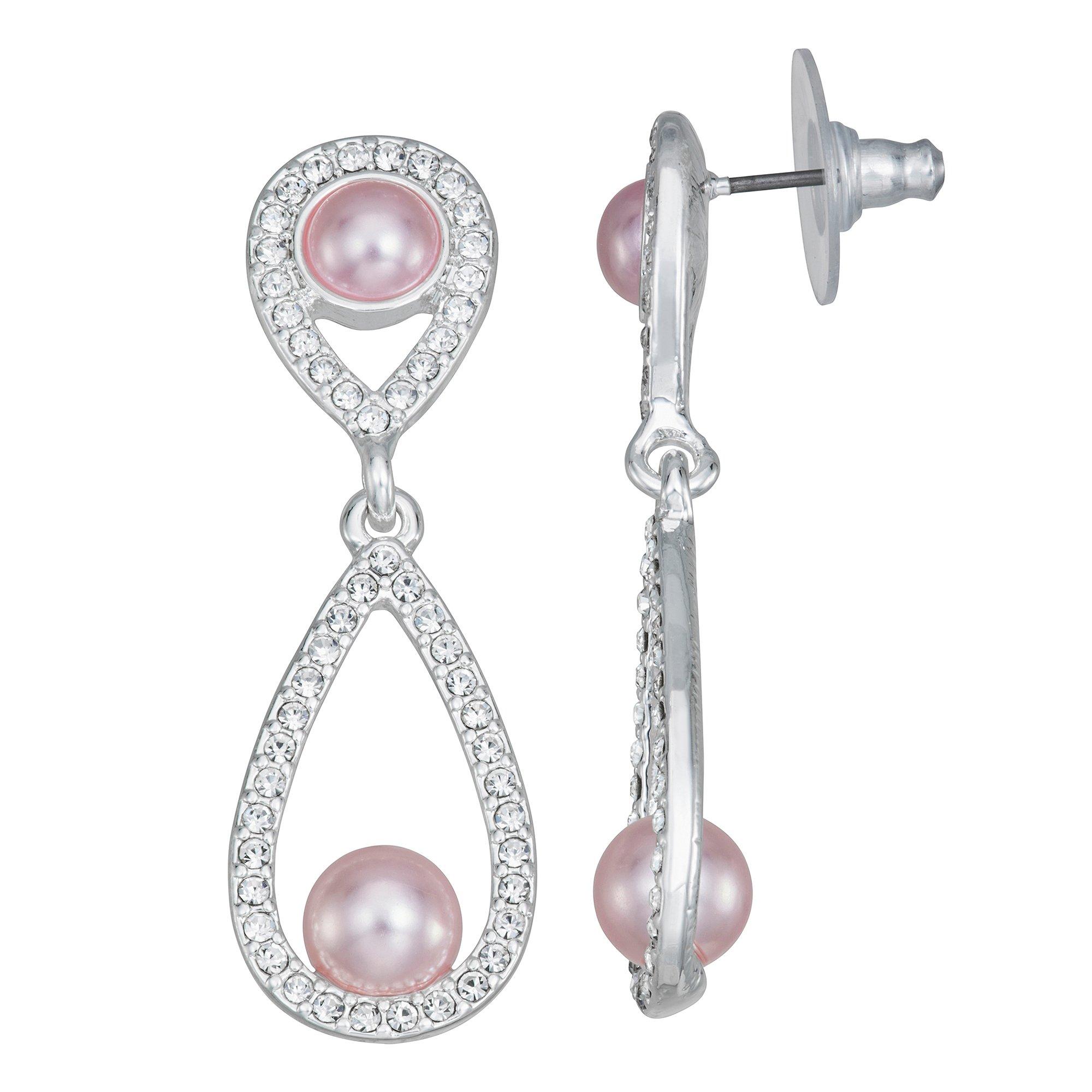 You're Invited Double Post Pearl Eternity Earrings