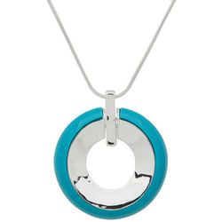 Nine West 34 In. Open Circle Pendant Coil Necklace