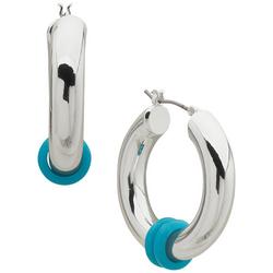 1.5 In. Silver Tone Hoop Earrings