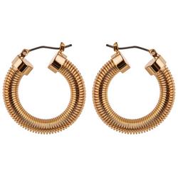 1 In. Coil Gold Tone Hoop Earrings