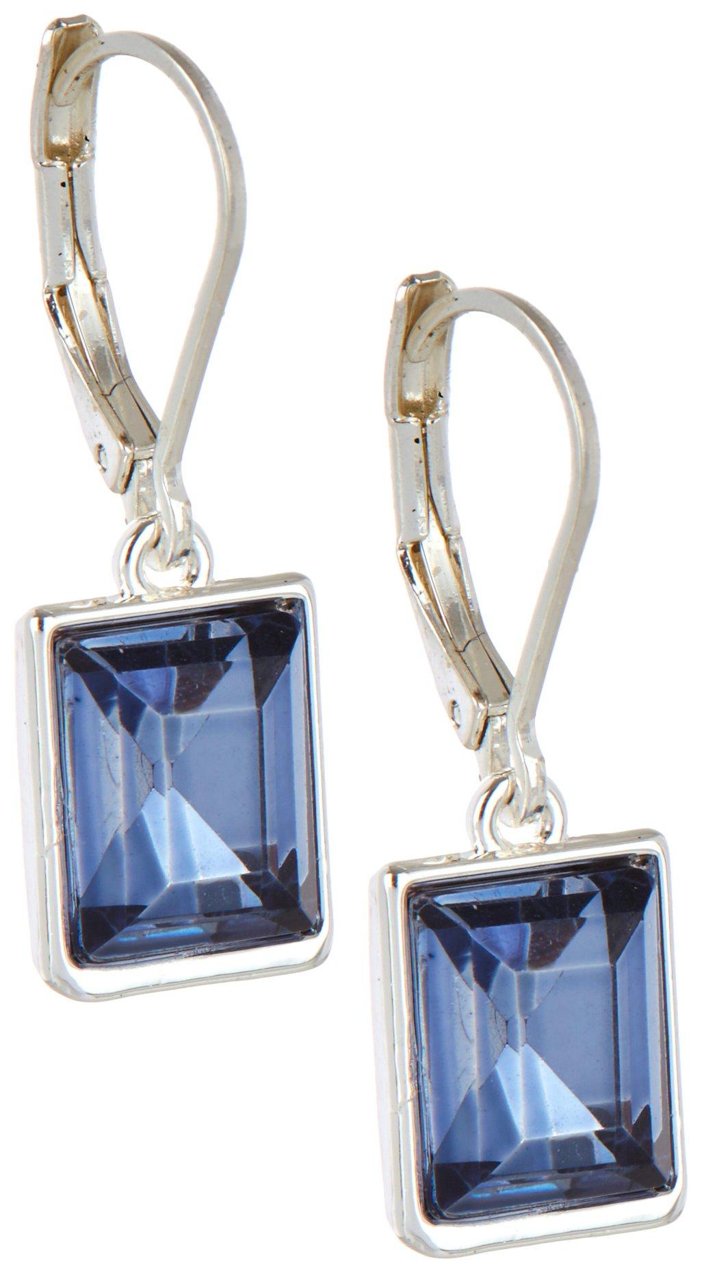 Nine West Faceted Square Stone Dangle Earrings