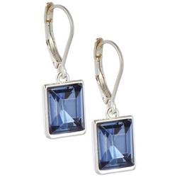 Faceted Square Stone Dangle Earrings