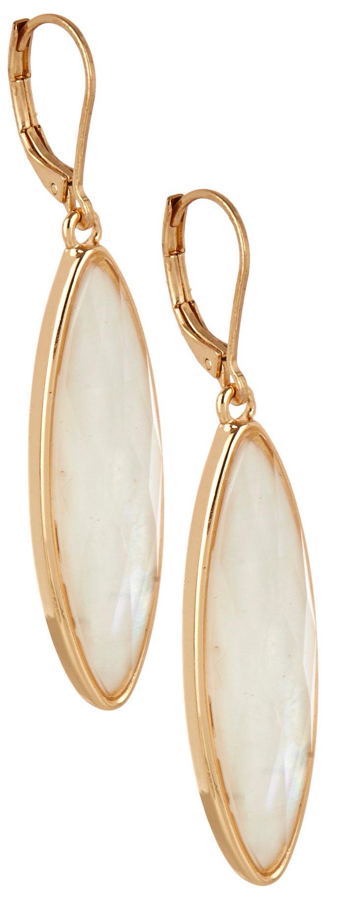 Nine West Faux Mother Of Pearl Marquise Dangle Earrings