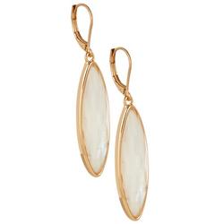 Faux Mother Of Pearl Marquise Dangle Earrings