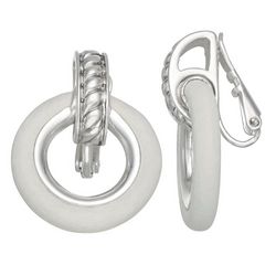 Napier Doorknocker Ring Drop Clip-On Earrings
