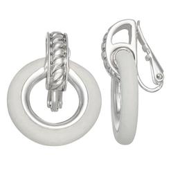 Doorknocker Ring Drop Clip-On Earrings