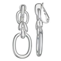 Napier Linear Link Drop Clip-On Earrings