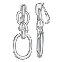 Linear Link Drop Clip-On Earrings