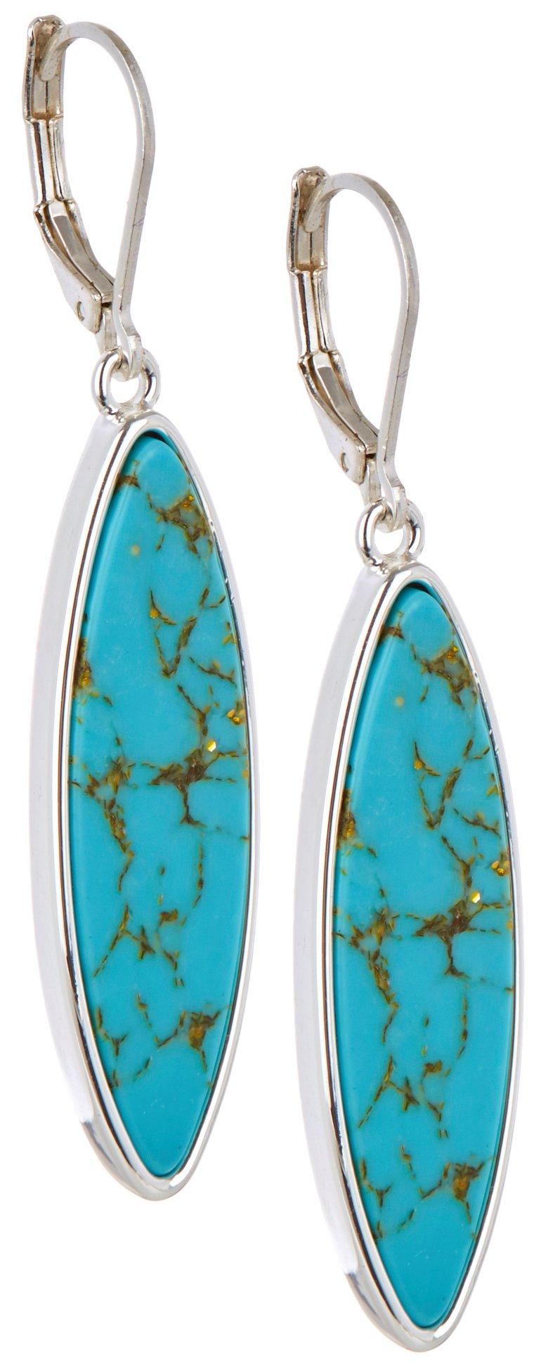 Nine West Faux Turquoise Marquise Dangle Earrings
