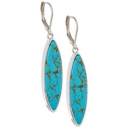Faux Turquoise Marquise Dangle Earrings