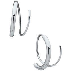 Nine West Spiral Silver Tone Threader Earrings