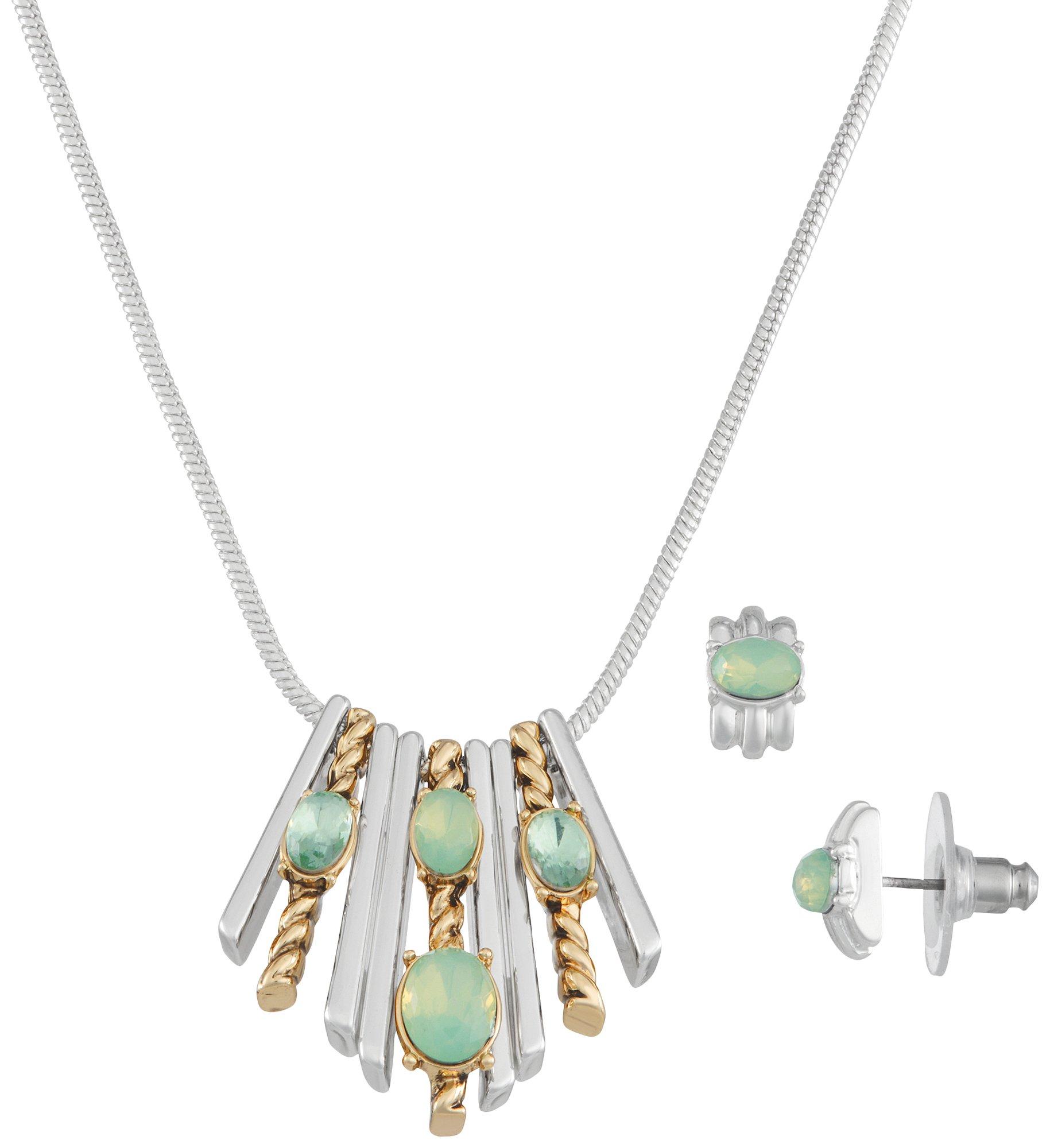 Napier 2-Pc. 16 In. Rhinestone Necklace & Stud Earrings