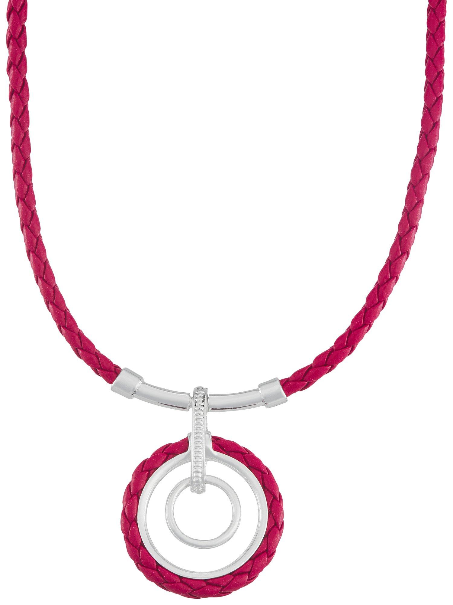 16 In. Nautical Circle Pendant Braid Necklace