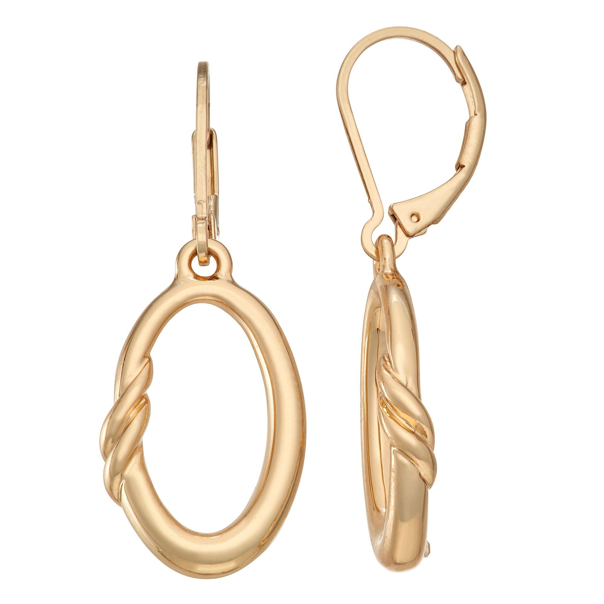 Napier Twist Open Oval Drop Dangle Earrings