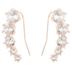 You're Invited Rose Gold Tone Crystal Threader Earrings