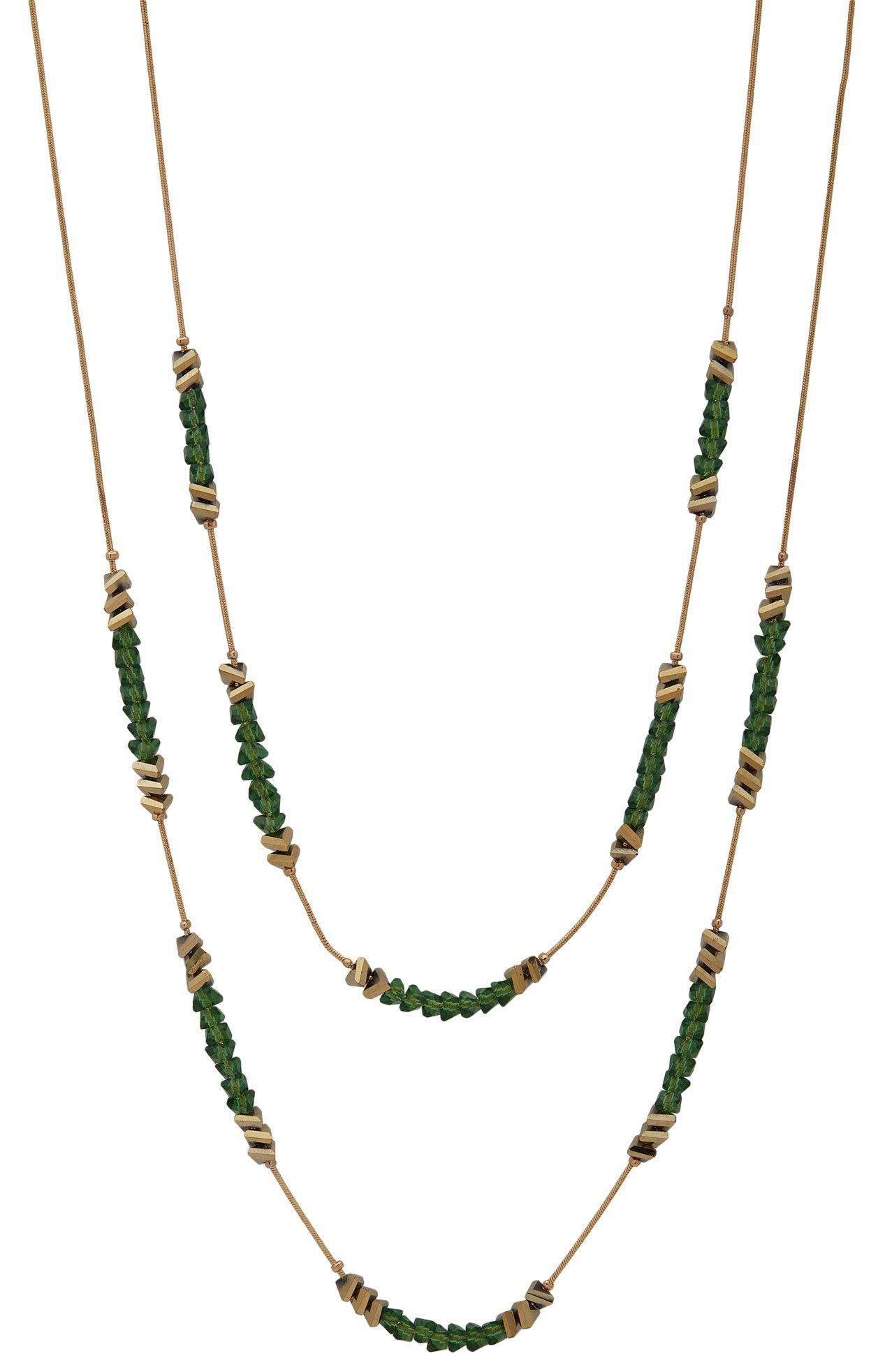 Nine West 2-Row 38 In. Beaded Frontal Necklace