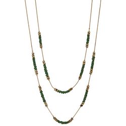 Nine West 2-Row 38 In. Beaded Frontal Necklace