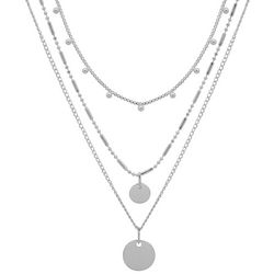 Nine West 3-Row 17 In. Disc Charms Chain Necklace