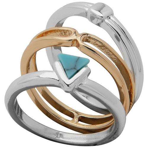 Nine West Two-Tone Stackable Ring Set