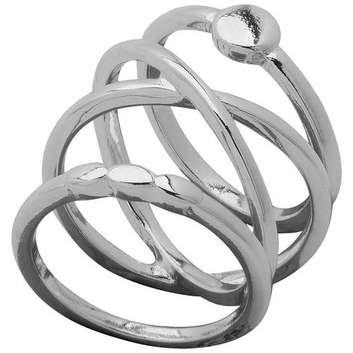 Nine West Silvertone Stackable Ring Set