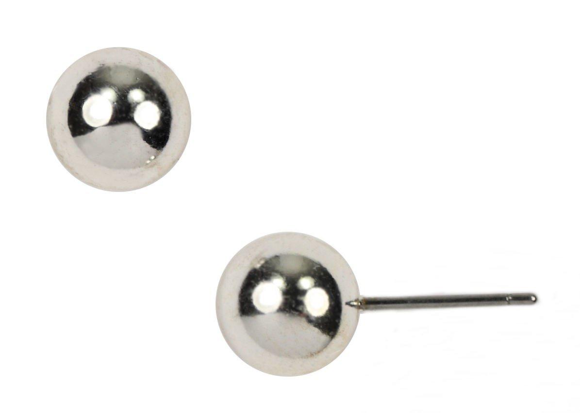 Silver Tone Ball Stud Earrings