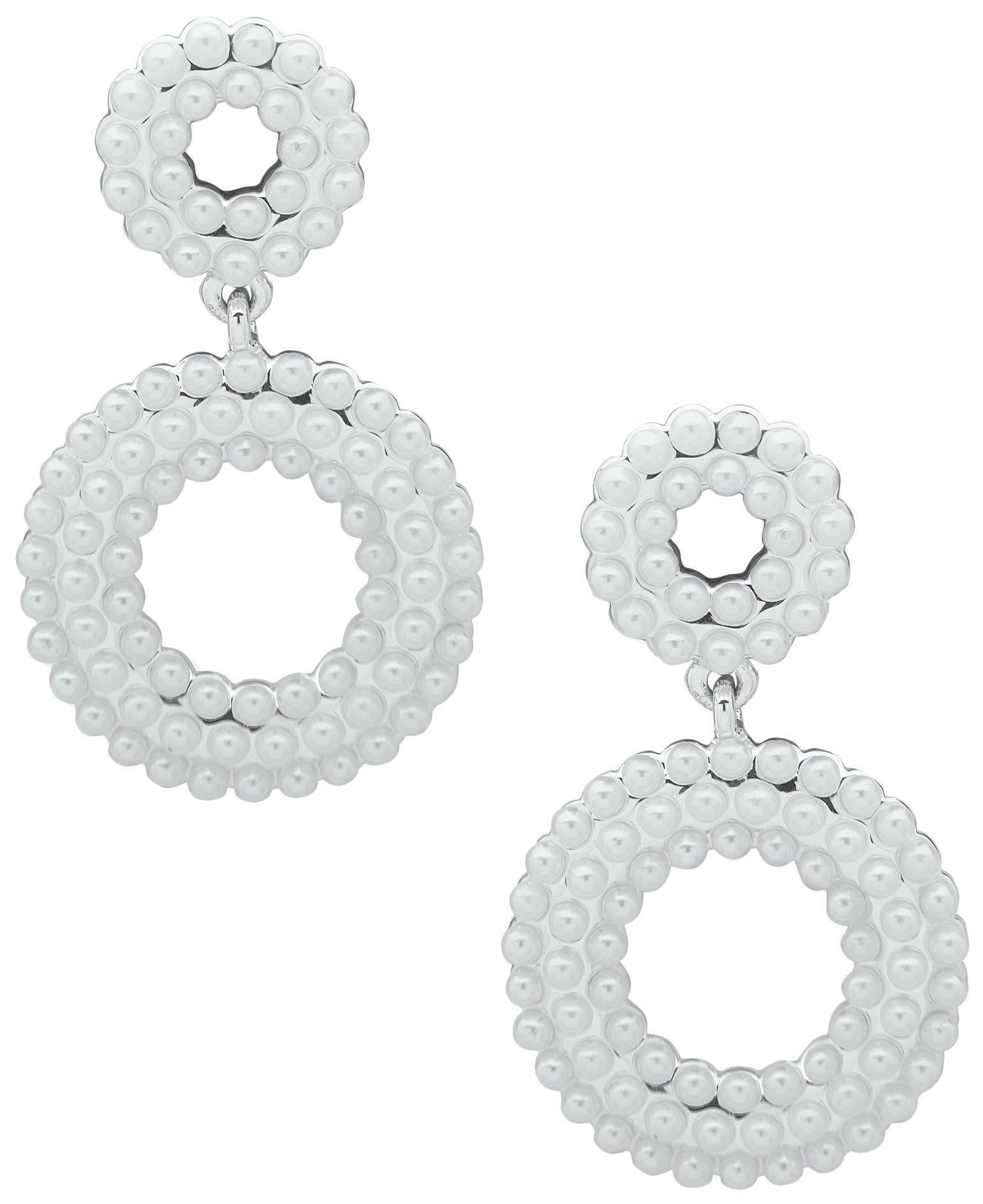 You're Invited Pearl Open Circles Dangle Earrings