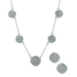 You're Invited 2-Pc. Pave Necklace & Stud Earrings Set
