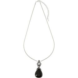 Napier Black Teardrop Pendant Necklace