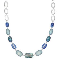 16 In. Abalone Oval Chain Necklace