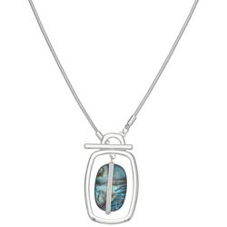Napier 32 In. Abalone Oval Pendant Toggle Coil Necklace