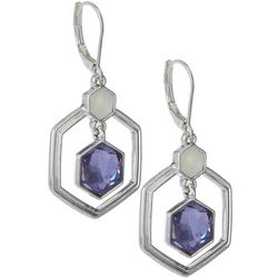 Napier Open Circle Mother Of Pearl Drop Earrings