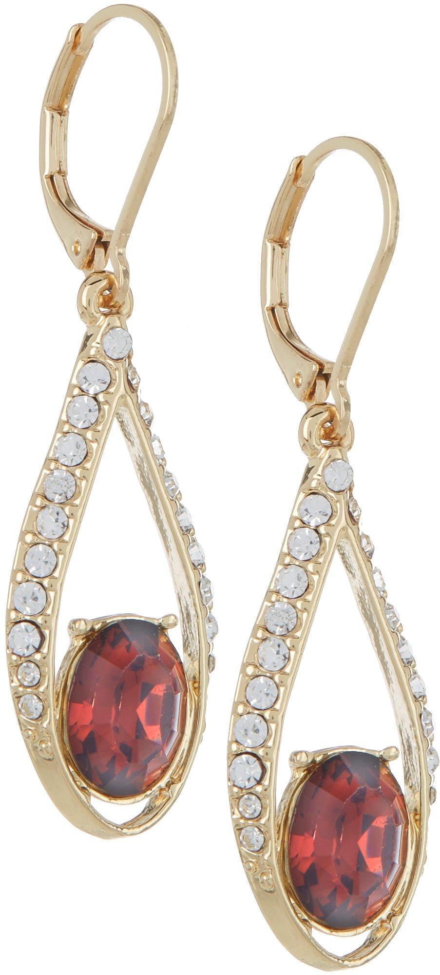Napier Rhinestone Teardrop Dangle Earrings
