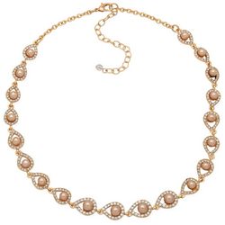 You're Invited Crystal Pearl Collar Necklace