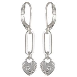 Napier Heart Link 1.5 Inch Dangle Earrings