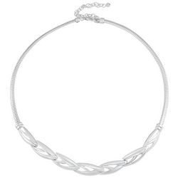 Napier Silver Tone Laces Necklace